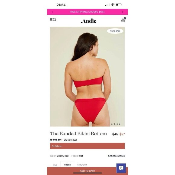 Andie Swim The Banded Cheeky Bikini Bottom Medium Black New With Tags C1 - Picture 4 of 9